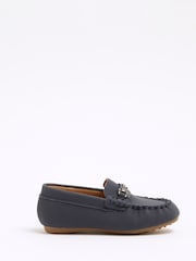 River Island Blue Buckle Chain Loafers - Image 1 of 5