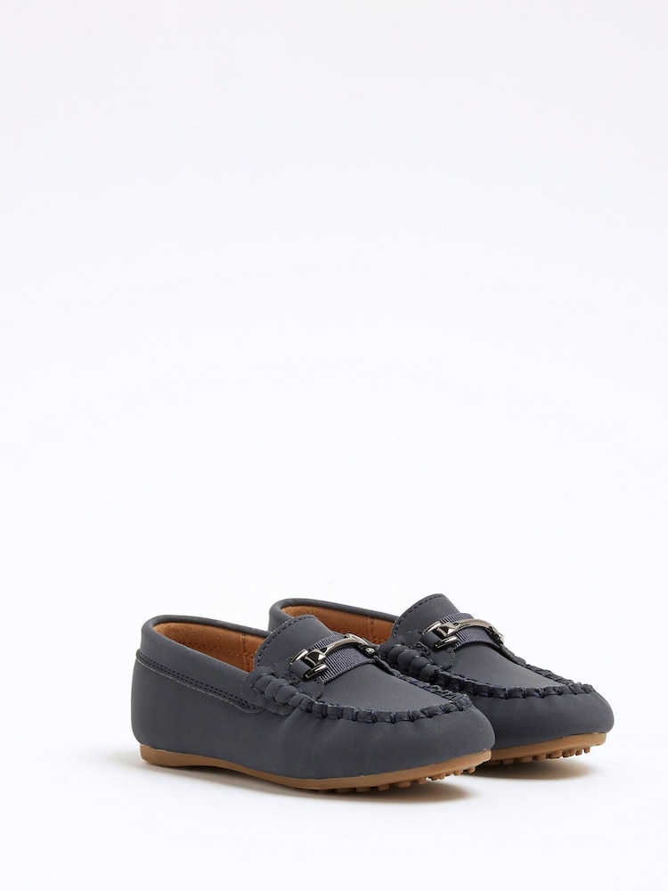 River Island Blue Buckle Chain Loafers - Image 2 of 5 River Island Blue Buckle Chain Loafers - Image 2 of 5