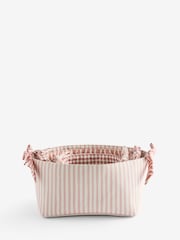 Set of 3 Pink Stripe Bow Storage Baskets - Image 5 of 6