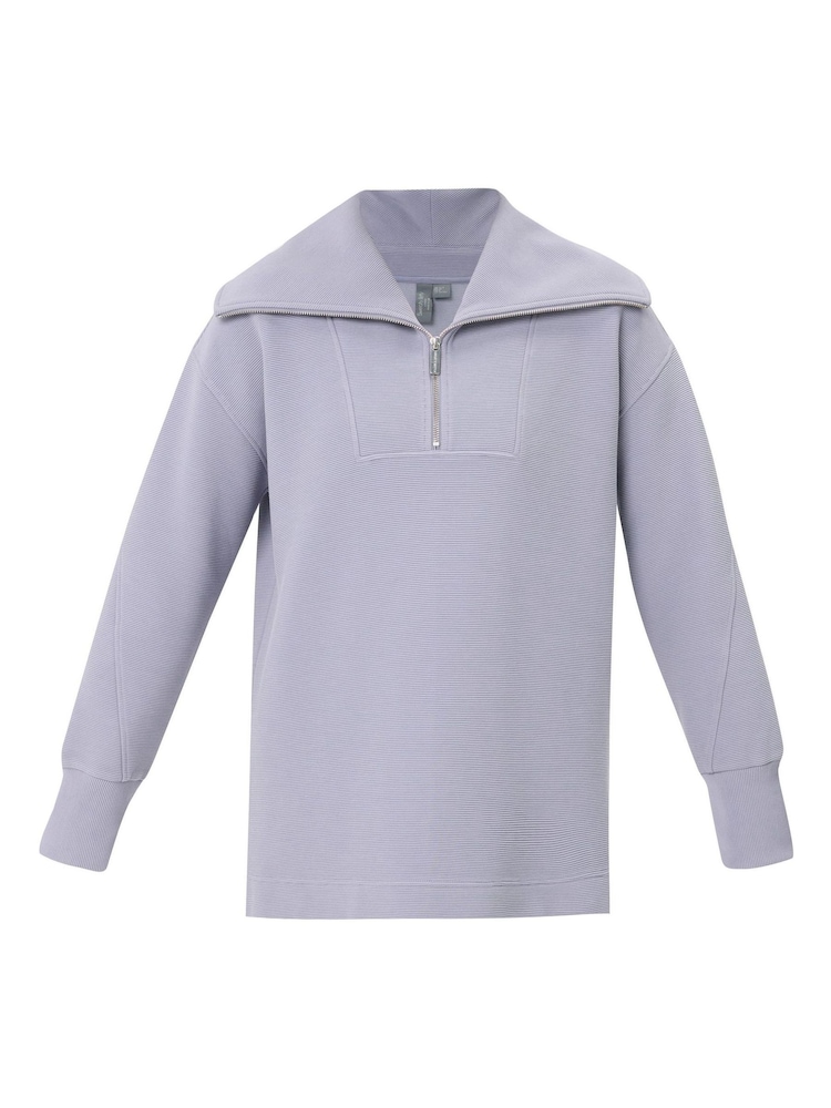 Sweaty Betty Grey Peaceful Rib Half Zip Sweatshirt - Image 6 of 6 Sweaty Betty Grey Peaceful Rib Half Zip Sweatshirt - Image 6 of 6