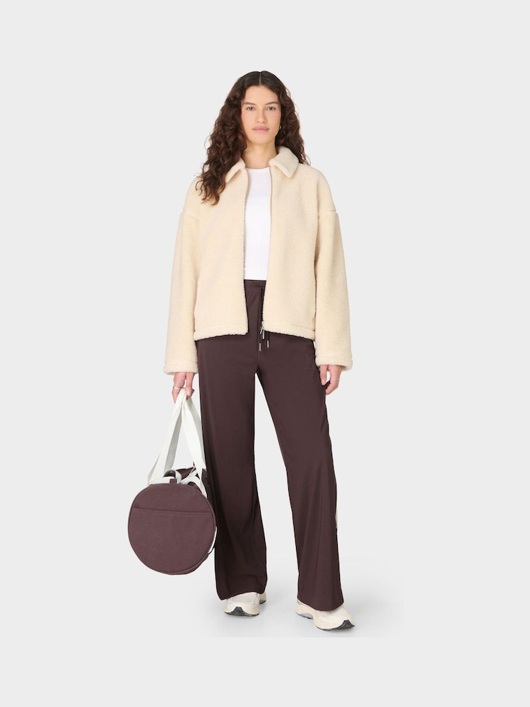 Sweaty Betty Brown Plush Collared Fleece - Image 1 of 7 Sweaty Betty Brown Plush Collared Fleece - Image 1 of 7