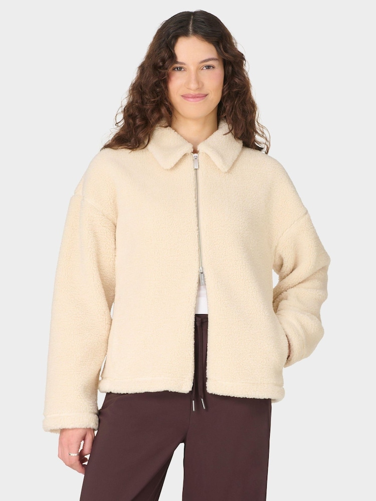 Sweaty Betty Brown Plush Collared Fleece - Image 2 of 7 Sweaty Betty Brown Plush Collared Fleece - Image 2 of 7