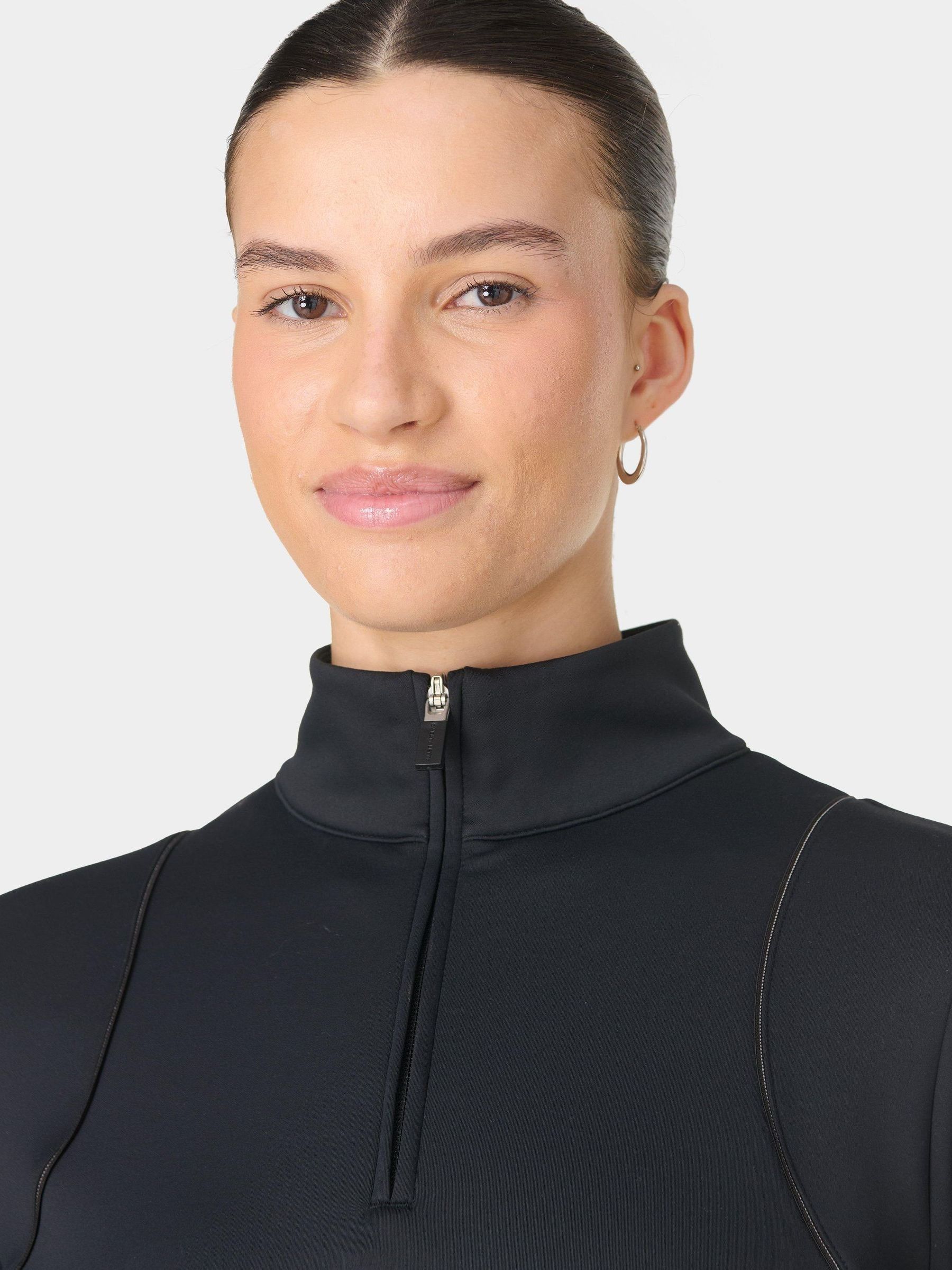 Buy Sweaty Betty Black Therma Half Zip Midlayer Sweatshirt from