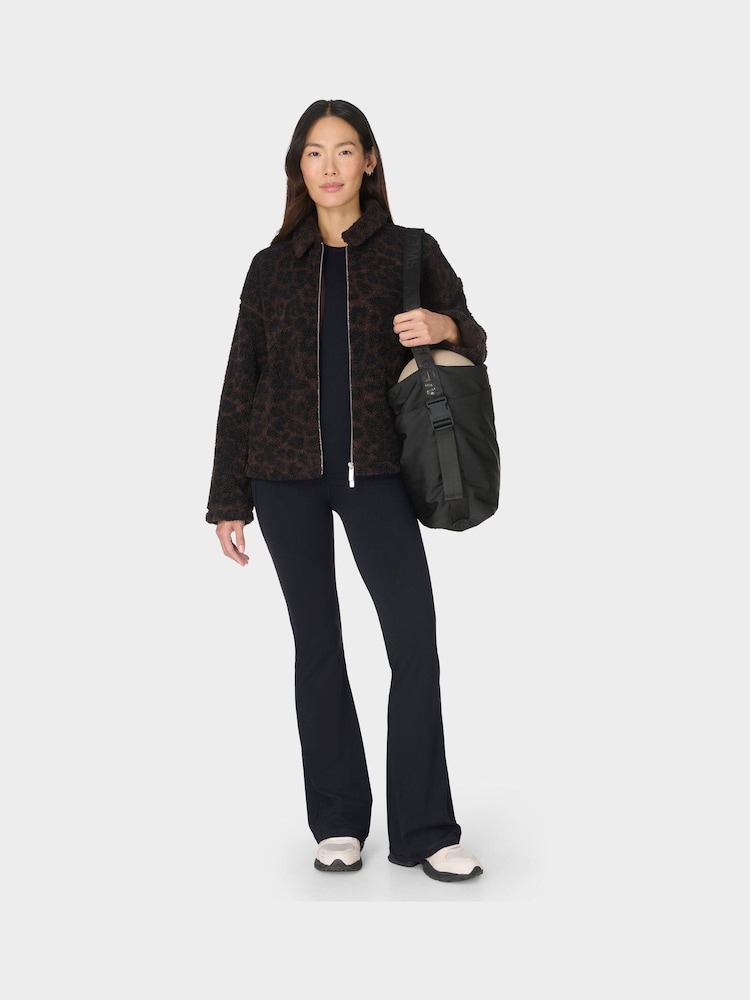 Sweaty Betty Brown Plush Collared Fleece - Image 1 of 5 Sweaty Betty Brown Plush Collared Fleece - Image 1 of 5