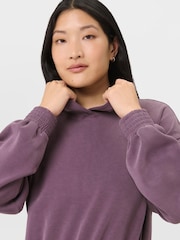 Sweaty Betty Purple Sand Wash CloudWeight Crop Hoodie - Image 4 of 7
