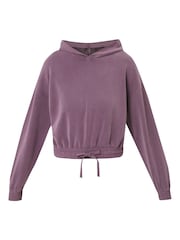 Sweaty Betty Purple Sand Wash CloudWeight Crop Hoodie - Image 7 of 7