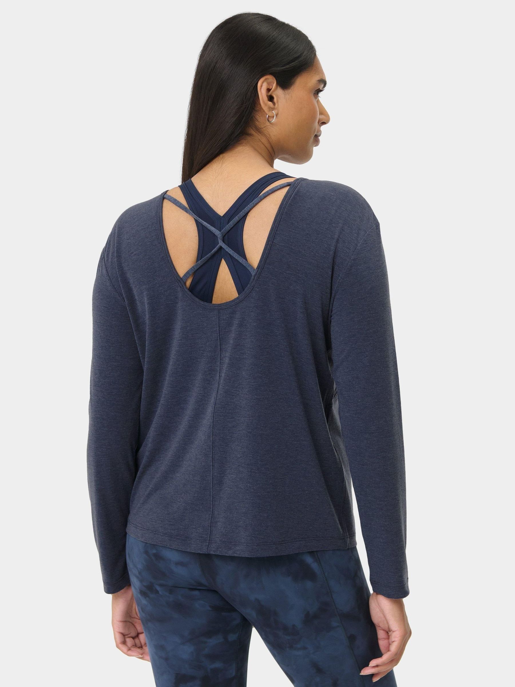 Buy Sweaty Betty Blue Soft Flow Strappy Back Boxy Long Sleeve Top