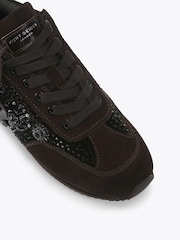 Kurt Geiger London Brown Chelsea Jewel Tag Trainers - Image 4 of 5