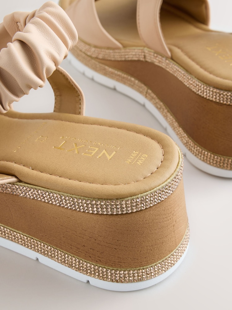 Nude Extra Wide Fit Forever Comfort® Slingback Shimmer Wedges - Image 5 of 5