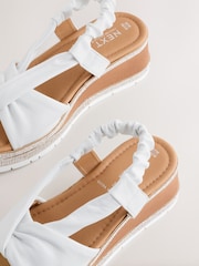 White Extra Wide Fit Forever Comfort® Slingback Shimmer Wedges - Image 5 of 5