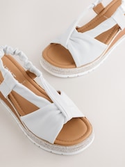 White Extra Wide Fit Forever Comfort® Slingback Shimmer Wedges - Image 8 of 9