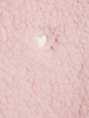 River Island Pink Heart Borg Cosy Half Zip & Leggings Set - Image 4 of 5