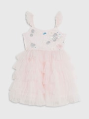 River Island Pink Flower Sequin Tulle Dress - Image 1 of 4