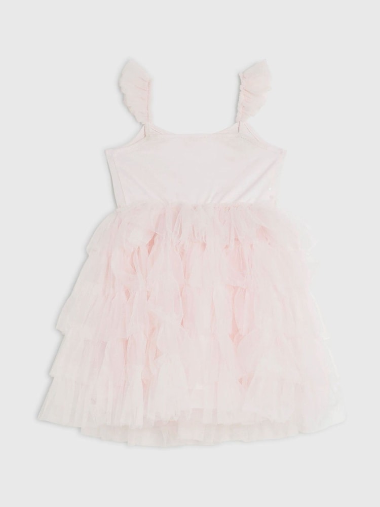 River Island Pink Flower Sequin Tulle Dress - Image 2 of 4