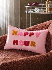 Multi 50 x 30cm Embellished Happy Hour Cushion - Image 1 of 4