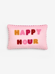Multi 50 x 30cm Embellished Happy Hour Cushion - Image 3 of 4