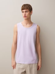 Blue/White/Green/Lilac Cotton Vests 4 Pack - Image 2 of 11