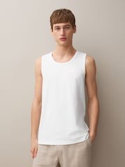 Blue/White/Green/Lilac Cotton Vests 4 Pack - Image 3 of 11