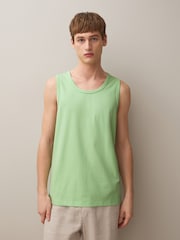 Blue/White/Green/Lilac Cotton Vests 4 Pack - Image 4 of 11