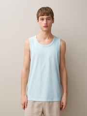 Blue/White/Green/Lilac Cotton Vests 4 Pack - Image 5 of 11