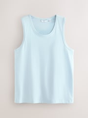 Blue/White/Green/Lilac Cotton Vests 4 Pack - Image 8 of 11