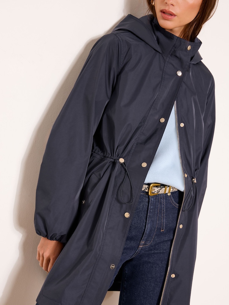 Lipsy Navy Blue Lightweight Shower Resistant Raincoat - Image 2 of 5