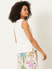 FatFace Paloma White Palm Tree Graphic Tank Top - Image 3 of 7