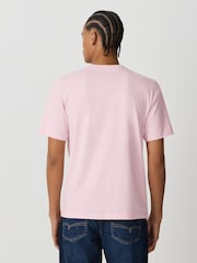 Light Pink Regular Fit Essential Crew Neck Cotton T-Shirt - Image 3 of 7