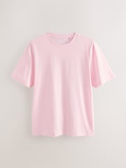 Light Pink Regular Fit Essential Crew Neck Cotton T-Shirt - Image 5 of 7