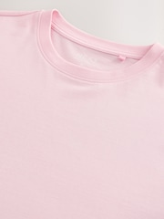 Light Pink Regular Fit Essential Crew Neck Cotton T-Shirt - Image 6 of 7