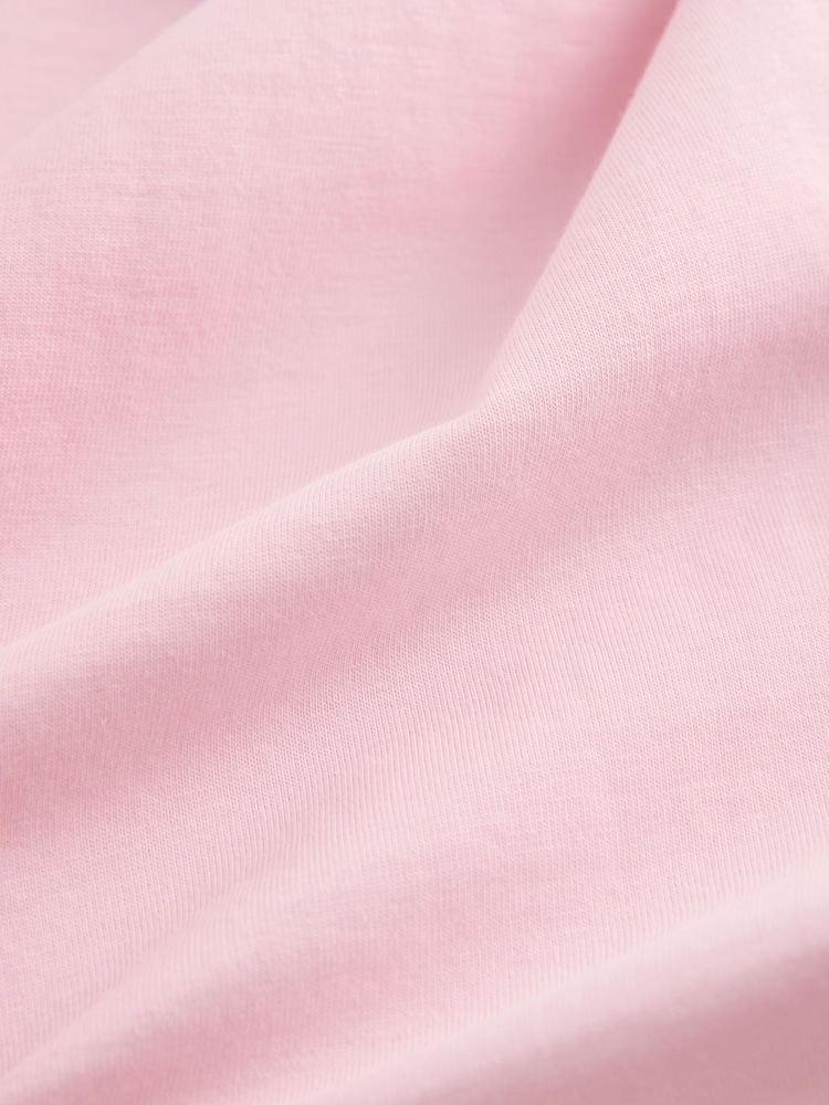 Light Pink Regular Fit Essential Crew Neck Cotton T-Shirt - Image 7 of 7