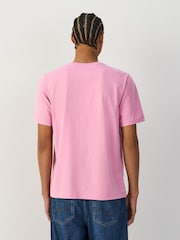 Candy Pink Regular Fit Essential Crew Neck Cotton T-Shirt - Image 4 of 8