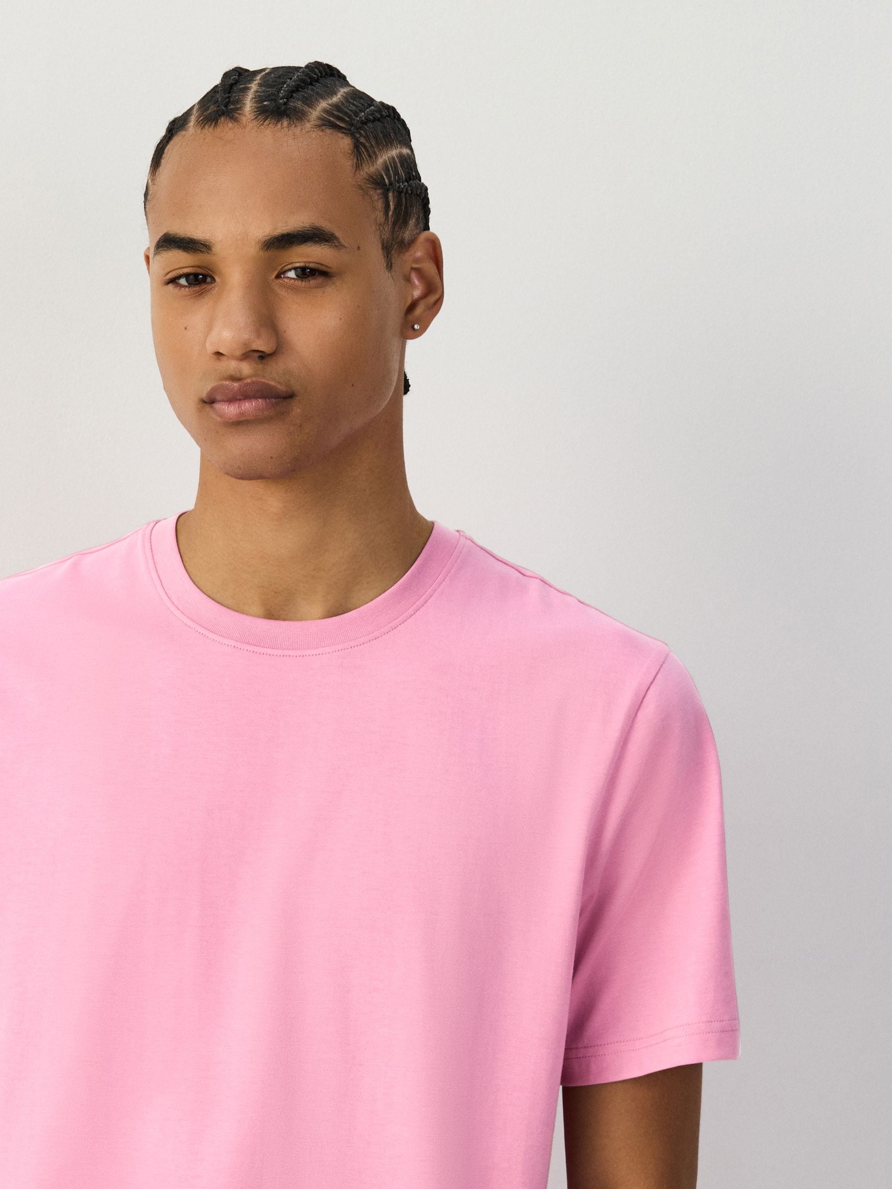 Buy Pink Candy Regular Fit Essential Crew Neck Cotton T-Shirt from