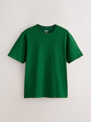 Bright Green Regular Fit Essential Crew Neck Cotton T-Shirt - Image 5 of 7