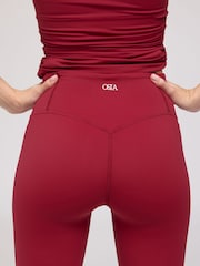 Nyekundu - OSIA V Waist Signature Leggings - Picha 3 kati ya 4