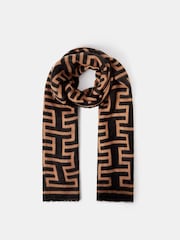 Accessorize Black Geometric Print Blanket Scarf - Image 1 of 1