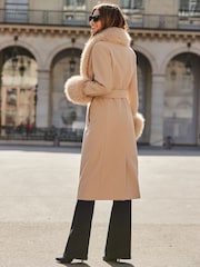 Sosandar Natural Longline Belted 2-In-1 Coat - Image 3 of 5
