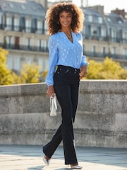 Sosandar Blue Metallic Fleck Detail Blouse - Image 2 of 5