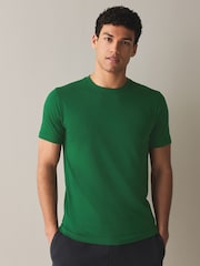 Tennis Green Slim Fit Essential Crew Neck Cotton T-Shirt - Image 1 of 8