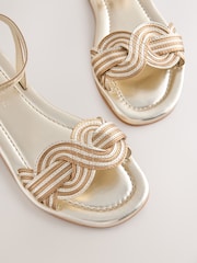 Metallic Standard/Wide Fit Forever Comfort® Woven Flat Sandals - Image 9 of 10