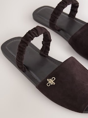 朱古力啡色 - 繫帶涼鞋 - 圖片 4/5