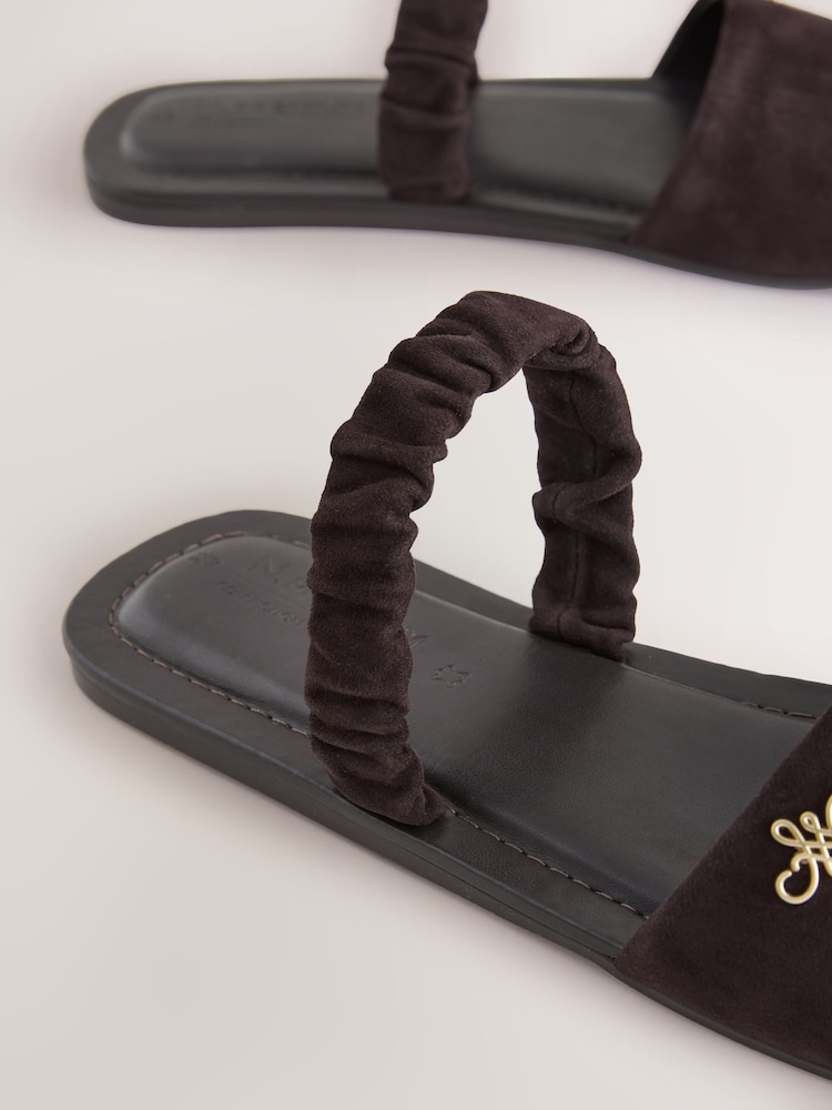 朱古力啡色 - 繫帶涼鞋 - 圖片 5/5