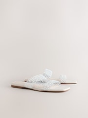 White Forever Comfort® Pearl Sandals - Image 7 of 10