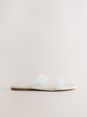 White Forever Comfort® Pearl Sandals - Image 8 of 10