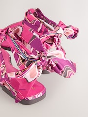Pink Scarf Wrap Toe Thong Sandals - Image 8 of 8