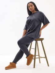 Yours Curve Grey Top And Leggings Set - Image 3 of 5