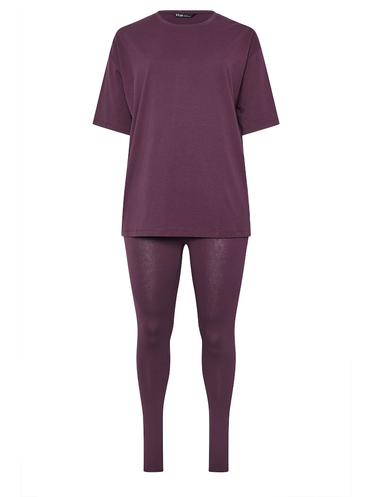 Yours Curve Red Top And Leggings Set - Image 5 of 5 Yours Curve Red Top And Leggings Set - Image 5 of 5