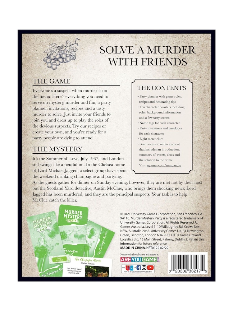 University Games Black Champagne Murders Mystery Dinner Party - Image 2 of 3 University Games Black Champagne Murders Mystery Dinner Party - Image 2 of 3