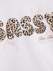 River Island White Sassy Leopard T-Shirt & Leggings Set - Image 4 of 5