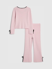 River Island Pink Long Sleeve Bow Top & Joggers Set - Image 2 of 5